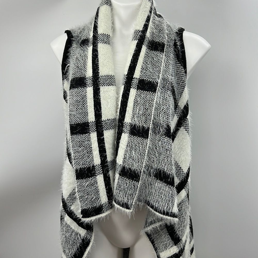 Original USA sleeveless Buffalo check acrylic cardigan